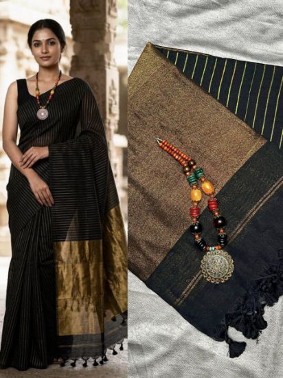 Picture of Pure Cotton with pallu pleat sarees