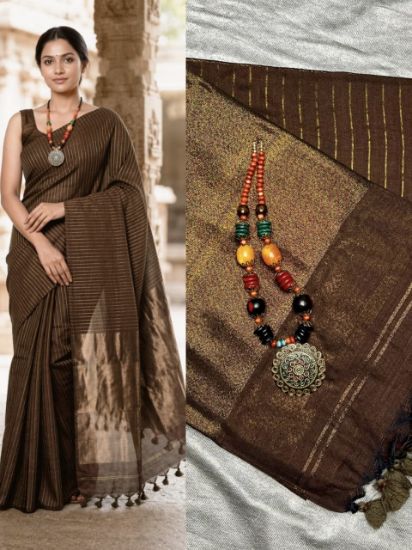 Picture of Pure Cotton with pallu pleat sarees
