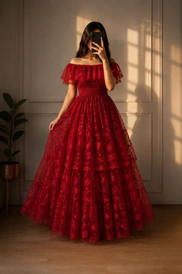 Picture of Red net frock
